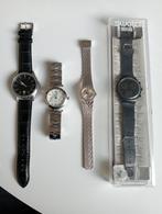 4 gebruikte horloges, Sieraden, Tassen en Uiterlijk, Horloges | Dames, Overige merken, Staal, Gebruikt, Staal