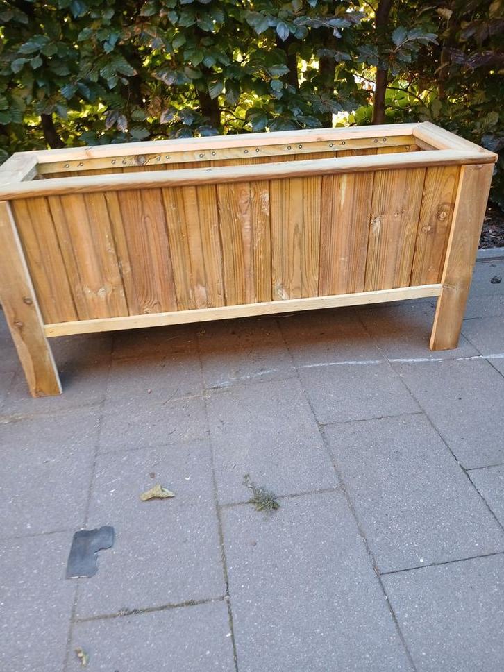 Mooie bloem bakken, Tuin en Terras, Bloembakken en Plantenbakken, Zo goed als nieuw, Hout, Rechthoekig, Ophalen