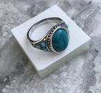 Ring Tibet zilver met Turquoise natuursteen Maat 20 -NIEUW-, Sieraden, Tassen en Uiterlijk, Ringen, 20 of groter, Nieuw, Ophalen of Verzenden