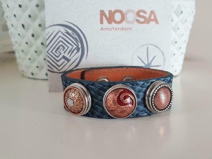 Noosa Amsterdam Pure Salmon Armband Midnight Blue S, Sieraden, Tassen en Uiterlijk, Armbanden, Nieuw, Leer, Blauw, Verzenden