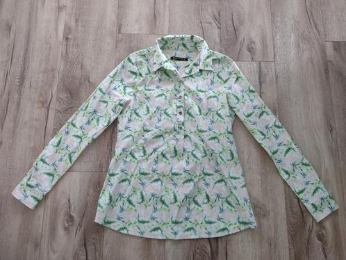 Prachtige witte, ecru blouse met groene bladeren Expresso, S, Kleding | Dames, Blouses en Tunieken, Zo goed als nieuw, Maat 36 (S)