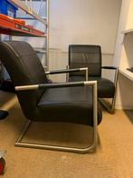 2 Lounge Stoelen - H&H Design, Huis en Inrichting, Stoelen, Ophalen, Gebruikt, Twee, Zwart