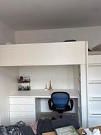Hoogslaper met bureau en kast, Huis en Inrichting, 90 cm, Eenpersoons, Wit, Ophalen of Verzenden