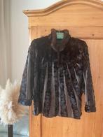Vintage jas in bont en leer met vlindermouwen (40/42), Verzenden, Zo goed als nieuw, Maat 38/40 (M), Bruin