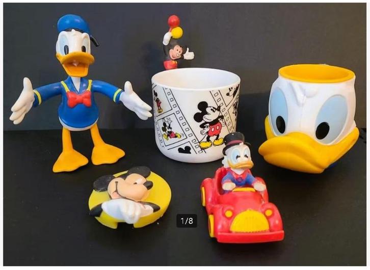 Set Disney Figuren en 2x Disney Mok, Verzamelen, Disney, Zo goed als nieuw, Beeldje of Figuurtje, Donald Duck, Ophalen of Verzenden