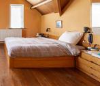 Tweepersoonsbed met nachtkasten, Huis en Inrichting, Ophalen, Gebruikt, Bruin, Tweepersoons
