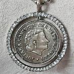 Zilveren rijksdaalder in een mooie hanger met lange ketting, Ophalen of Verzenden, Koningin Wilhelmina, 2½ gulden