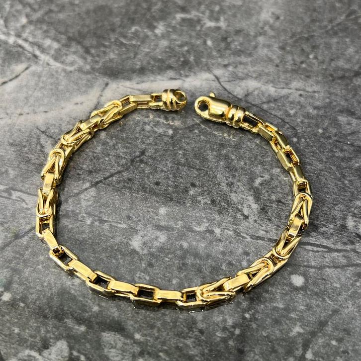 14k gouden armband koningsschakel koningsarmband nieuw, Sieraden, Tassen en Uiterlijk, Armbanden, Nieuw, Goud, Ophalen of Verzenden