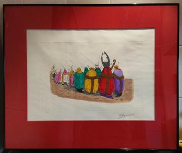 Grote kleuren ets met fabeldieren naar Grandville beschikbaar voor biedingen