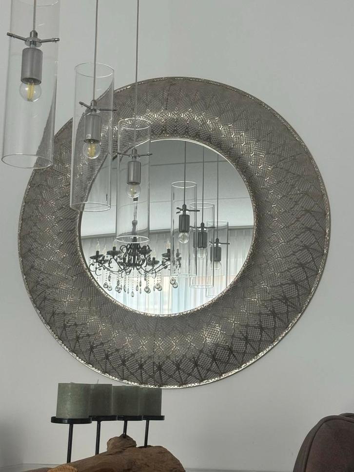Oosterse Ronde Spiegel, Huis en Inrichting, Woonaccessoires | Spiegels, Zo goed als nieuw, 75 tot 100 cm, Rond, Ophalen