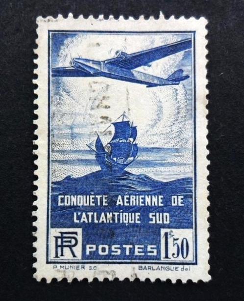 Frankrijk Yvert 320 100e Zuid Atlantische Oceaanvlucht 1936, Postzegels en Munten, Postzegels | Europa | Frankrijk, Gestempeld