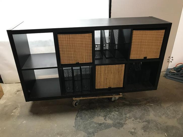 Ikea, Kallax kast, zwart, Huis en Inrichting, Kasten | Overige, Gebruikt, Ophalen