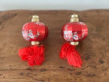Chinese lantaarns kersthangers rood franjes bloem kerstbal beschikbaar voor biedingen