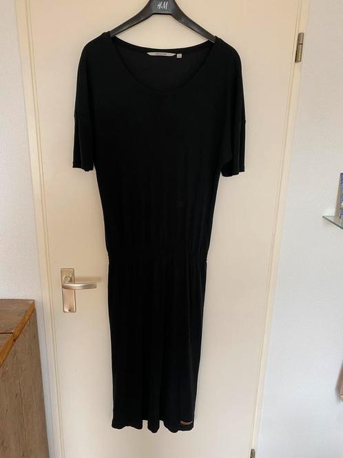 Moscow jurkje maat L, zwart/antraciet, knielengte., Kleding | Dames, Jurken, Zo goed als nieuw, Maat 42/44 (L), Zwart, Knielengte