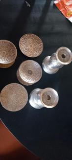 Verzilverde kandelaars bijenkorf, Ophalen of Verzenden, Zilver