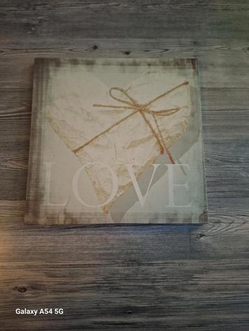 Canvas Schilderij Love Hart Strik 28x28 beschikbaar voor biedingen