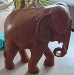 Massief houten olifant, Antiek en Kunst, Kunst | Beelden en Houtsnijwerken, Ophalen of Verzenden