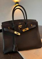 Hermès Birkin Bag Leather Black, Verzenden, Zo goed als nieuw, Zwart, Handtas
