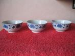 Chinees porselein kommetjes schaaltjes blauw bloemen motief, Verzenden