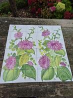 2x afbeelding bloemen 2x18 dunne losse tegels 15x15cm, Ophalen, Nieuw
