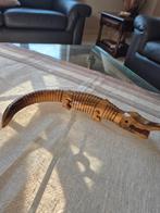 Vintage houten krokodil ( beweegt sierlijk), Antiek en Kunst, Ophalen of Verzenden