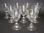 9 Antieke wijnglazen, 19e eeuw, Antiek en Kunst, Ophalen of Verzenden
