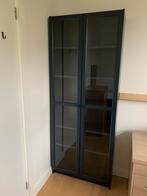 Billy/Oxberg Vitrinekast Donkerblauw, Ophalen, Zo goed als nieuw, 25 tot 50 cm, 50 tot 100 cm