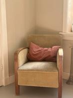 Vintage Fauteuil met Houten Frame, Ophalen, Gebruikt, Minder dan 75 cm, 50 tot 75 cm