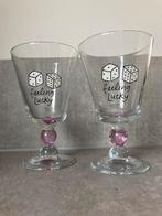 Wijnglazen Blond Amsterdam “Good vibes lucky”, Ophalen of Verzenden, Nieuw, Overige typen
