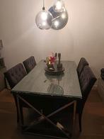Kensington eettafel met glasplaat 160x90, Huis en Inrichting, Tafels | Eettafels, Ophalen of Verzenden, Zo goed als nieuw