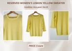 Reserved Women's Lemon Yellow Sweater (size M), Ophalen of Verzenden, Nieuw, Geel, Lange mouw