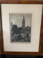 Ets Jan zwerver Zuidertoren te Amsterdam, Antiek en Kunst, Ophalen of Verzenden