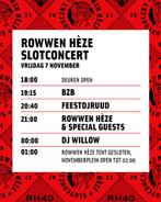 Rowwen Hèze slotconcert vrijdag, Eén persoon