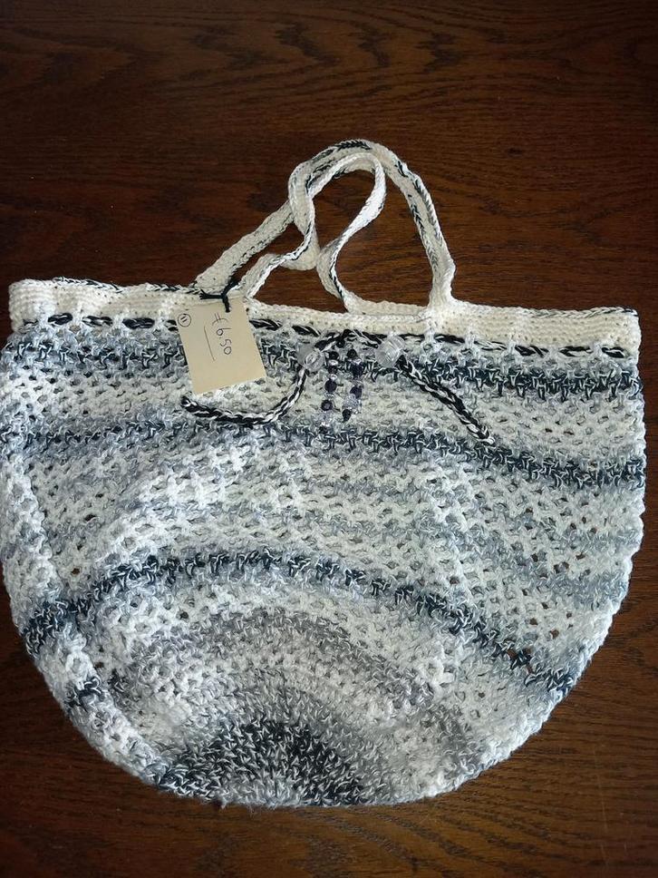 Gehaakte net-handtas, Sieraden, Tassen en Uiterlijk, Tassen | Damestassen, Nieuw, Handtas, Blauw, Ophalen of Verzenden