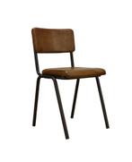 6x Cognac leren eetkamerstoel, Huis en Inrichting, Stoelen, Ophalen, Gebruikt, Bruin, Leer