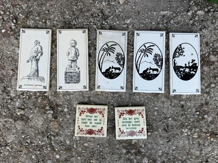 Antieke (silhouet) wandtegeltjes, Antiek en Kunst, Antiek | Wandborden en Tegels, Ophalen of Verzenden