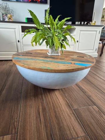 Bijzettafel salontafel mangohout Ronde tafel beschikbaar voor biedingen