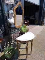 Antieke console, sidetable, wandtafel met bijbehorende spieg, Ophalen, Zo goed als nieuw, Hout, Minder dan 100 cm