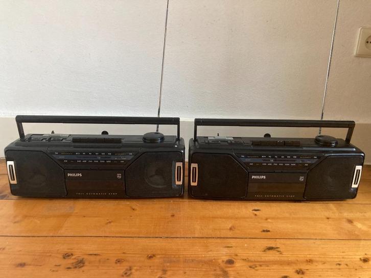 2 x dezelfde radio cassette recorder duo Philips AQ5190, Audio, Tv en Foto, Radio's, Gebruikt, Ophalen of Verzenden
