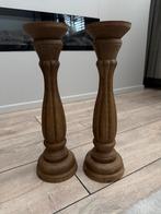 2x Oud Robuust Stoer Sober Kandelaars, Ophalen of Verzenden, Zo goed als nieuw, Kandelaar, Hout