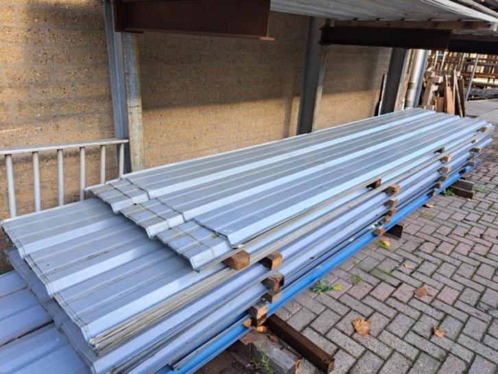 damwand platen gebruikt nr.7 dakplaat, afdak., Tuin en Terras, Tuinhekken en Hekwerk, Gebruikt, Overige typen, IJzer, Ophalen