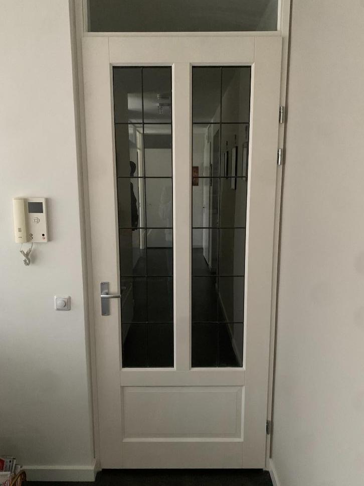 Opdekdeur glas in lood, Doe-het-zelf en Verbouw, Deuren en Horren, Zo goed als nieuw, Binnendeur, 215 cm of meer, 80 tot 100 cm