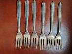 (B) 6 verzilverde taartvorkjes Gero. Model 669, Ophalen of Verzenden, Gebruikt, Overige materialen