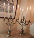 JUDAICA ..BRONZEN LEEUWENKANDELAARS., Ophalen of Verzenden, Koper of Brons