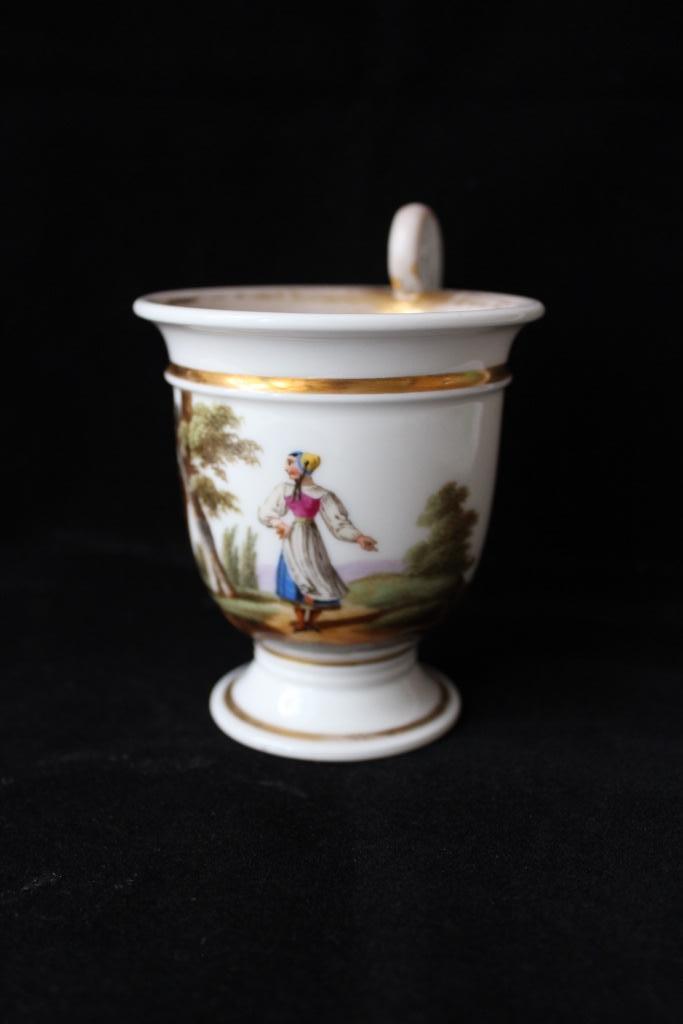 Antiek Frans Empire porseleinen kop/beker c 1830, Antiek en Kunst, Antiek | Porselein, Ophalen of Verzenden