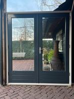 Hardhouten tuindeuren hr++ incl. Nieuw kozijn 199 br x 224 h, Doe-het-zelf en Verbouw, Kozijnen en Schuifpuien, Deurkozijn, Zo goed als nieuw