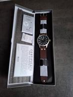 Bruin "Pilot Watch" heren horloge. Leren band. Nieuw!, Overige merken, Overige materialen, Leer, Polshorloge
