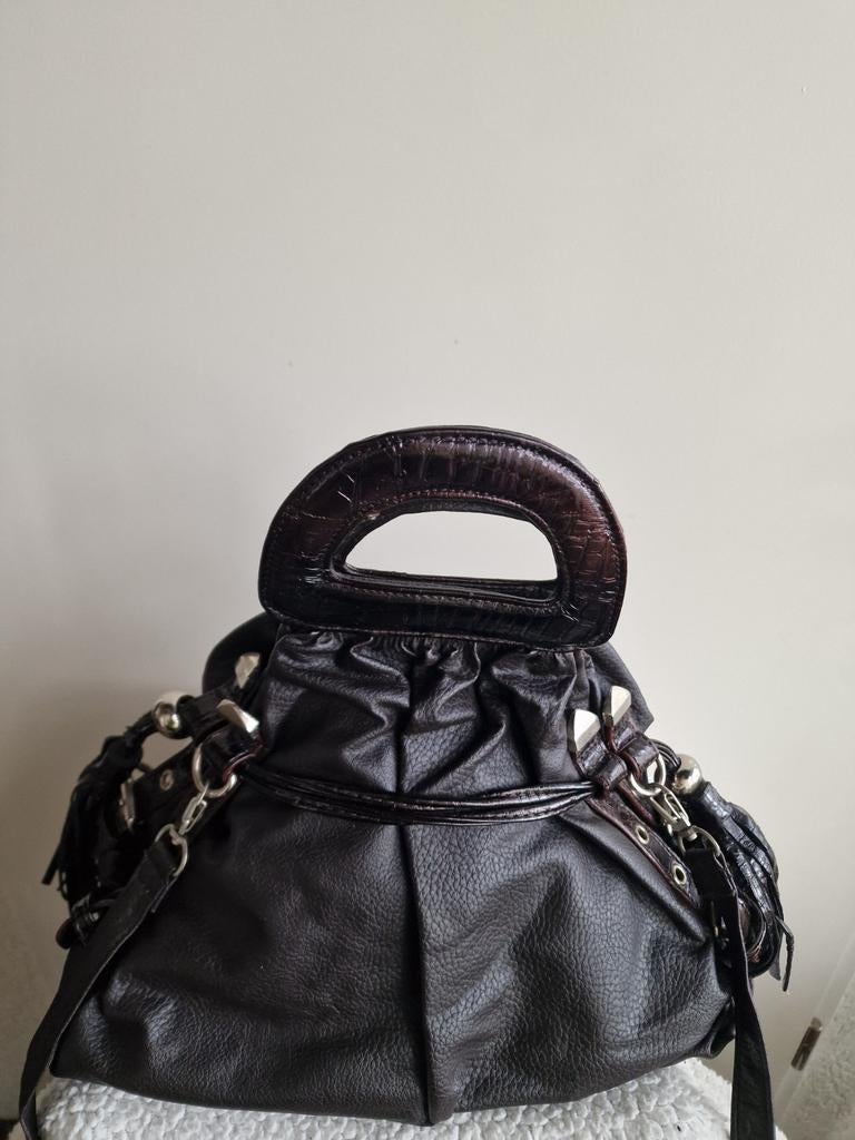 Bijzondere hand- en schoudertas, Ophalen of Verzenden, Zo goed als nieuw, Bruin, Handtas