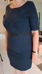 Jurk korte mouw - winter donkerblauw/zwart gemaleerd, Blauw, Maat 46/48 (XL) of groter, Ophalen of Verzenden, Zo goed als nieuw