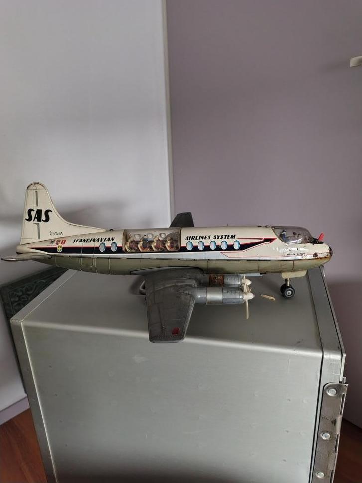SAS Vickers Viscount vliegtuig made in Japan - Tomiyama, Verzamelen, Luchtvaart en Vliegtuigspotten, Gebruikt, Schaalmodel, Ophalen of Verzenden